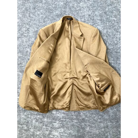 Bill Blass Blazer Mens 40R Camel Hair Tan Beige Coat 2 Button - Picture 9 of 11